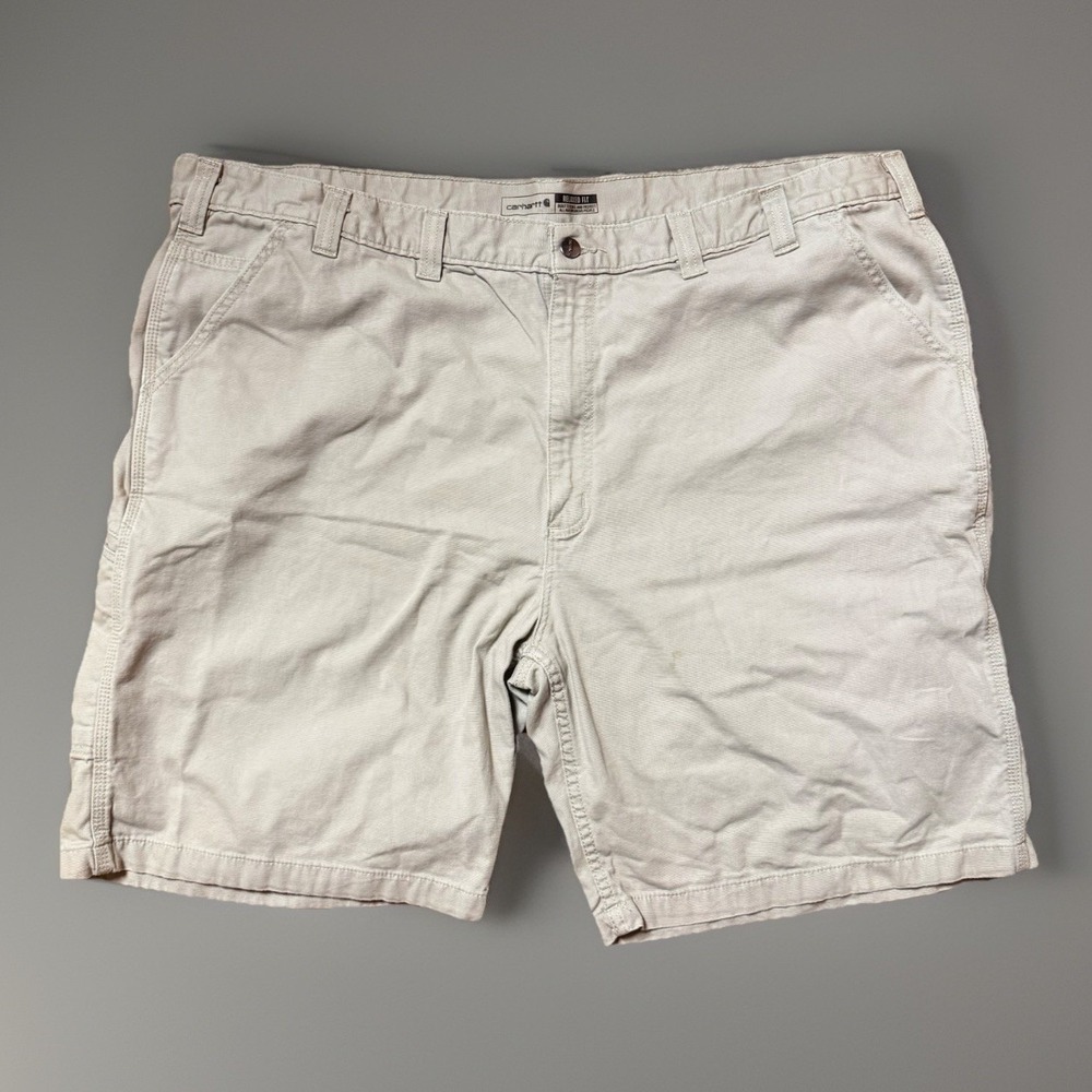 Carhartt Relaxed Fit Shorts Size 48 Khaki Brown Canvas  Mens BS2514-M (f)
